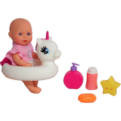 Disney Dream Collection Bath Time 12 in. Baby Doll with Unicorn Floatie
