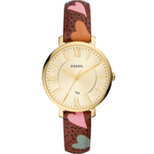Fossil Women's Jacqueline Three Hand Date Brown Eco Leather 36mm Watch ES5169