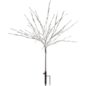Alpine 39 in. Indoor/Outdoor Metallic Foil Tree Stake Holiday Decor with LED Lights