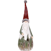 Alpine 26 in. H Indoor/Outdoor Christmas Santa Claus Statue Decor with LED Lights