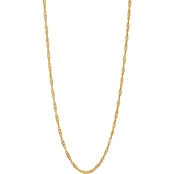 24K Pure Gold 1.6mm Singapore Chain Necklace