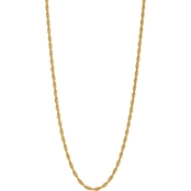 24K Pure Gold 1.35mm Rope Chain Necklace