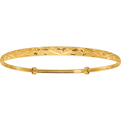 24K Pure Gold Bracelet Diamond Cut Bangle Bracelet