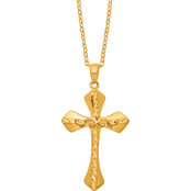 24K Pure Gold 20 in. Fashion Cross Pendant Necklace