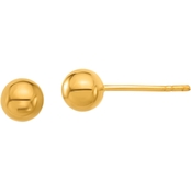 24K Pure Gold 6mm Ball Stud Earrings
