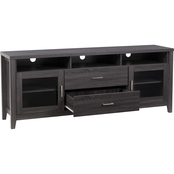 Corliving Hollywood Dark Grey TV Cabinet with Drawers for TVs up to 85 in.