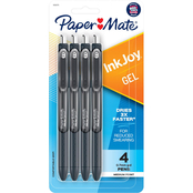 Paper Mate Injoy Gel 0.7 Black Pens 4 ct.