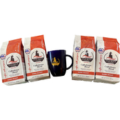 Split Rock Coffee Premium Roasted Dark Roast Coffee with Mug 4 ct., 10 oz. each