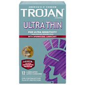 Trojan Ultra Thin Armor Spermicidal Lubricant Condoms 12 ct.