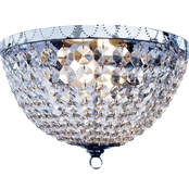 Lalia Home Crystal Drop 2 Light Chrome Ceiling Flush Mount Lamp