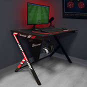 X Rocker Ocelot Gaming Desk, Black/Red/Blue