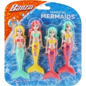 Banzai Mermaid Dolls 4 pc. Water/Pool Toy Dive Set