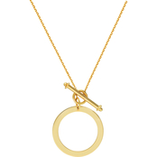 14K Yellow Gold Circle Toggle Necklace