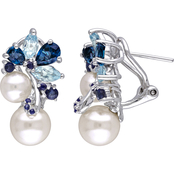 Sofia B. Sterling Silver Cultured Freshwater Pearl Cluster Earrings