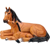 Design Toscano Motherly Love Pony Foal and Mare Horse Statue