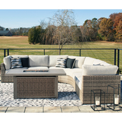Signature Design by Ashley Calworth Outdoor 6 pc. Set with Firepit Table