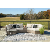 Signature Design by Ashley Calworth 3 pc. Outdoor Set: 2 Curved Loveseats & Console