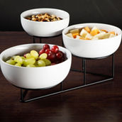 Gibson Home Gracious Dining 3 Tier Bowl Set with Metal Rack