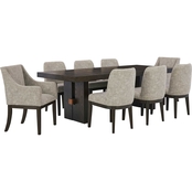 Signature Design by Ashley Burkhaus 9 pc. Dining Set: Table, 6 Side, 2 Arm Chairs