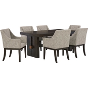 Signature Design by Ashley Burkhaus 7 pc. Dining Set: Table, 6 Arm Chairs