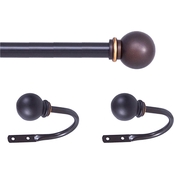 Kenney Chelsea 5/8 in. Decorative Curtain Rod and Holdback Set