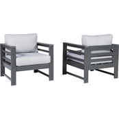 Signature Design by Ashley Amora Collection Outdoor Lounge Chair with Cushion 2 pk.