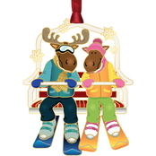 Chemart Moose On a Chairlift Ornament