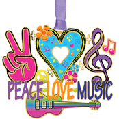 ChemArt A Thoughtful Peace, Love & Music Ornament
