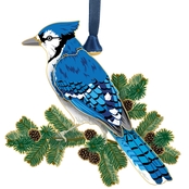 ChemArt A Nature Perching Blue Jay ornament