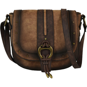 Justin Saddle Bag Burnished Brown with Anti Brass Studs