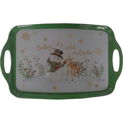 Magenta Winter Is Coming Baby it's Cold Outside 19 in. Melamine Tray