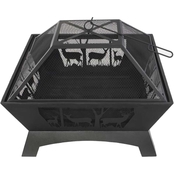 Blue Sky Outdoor Living 28 in. Square Fire Pit with Decorative Steel Base