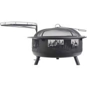 Blue Sky Outdoor Living 36 in. Round Barrel Fire Pit with Swing Away Grill