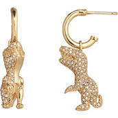 COACH Goldtone Rexy Charm Huggie Earrings
