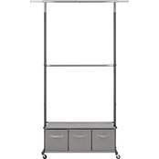 Simply Perfect 2 Tier Garment Rack with 3 Drawer Closet Organizer