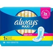 Always Maxi Daytime Pads with Wings, Size 1, Regular, 28 ct.