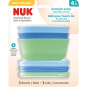 Graco NUK Stacking Bowl and Lids 3 pk, Assorted