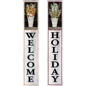 Courtside Markets Floral Welcome/Floral Holiday 2 Sided Porch Sitter