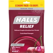 Halls Relief Sugar Free Cough Drops, 70 Drops