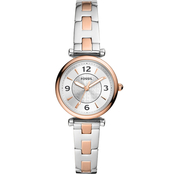 Fossil Women's Carlie Three Hand Two Tone Stainless Steel 28mm Watch ES5201