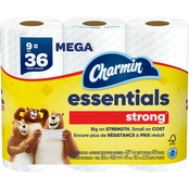 Charmin Essentials Strong Toilet Paper, 9 Mega Rolls