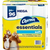 Charmin Essentials Soft Toilet Paper, 24 Mega Rolls