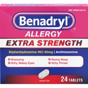 Benadryl Extra Strength Antihistamine Allergy Relief Tablets, 24 ct.