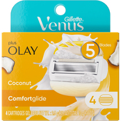 Gillette Venus ComfortGlide Plus Olay Coconut Razor Blade Refills, 4 ct.
