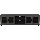 CorLiving Fremont TV Bench with Glass Cabinets for TVs up to 95 in.