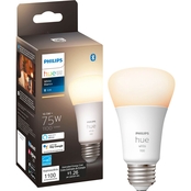 Philips Hue White A19 Bluetooth 75W Smart LED Bulb