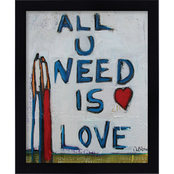 Courtside Market All You Need Is Love 16 x 20 in. Acrylic Framed Wall Art