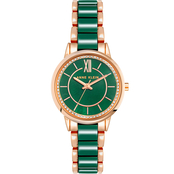 Anne Klein Women's Premium Crystal Accented Ceramic Bracelet 32mm Watch AK/3344GNRG