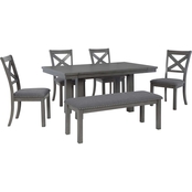 Signature Design by Ashley Myshanna Dining 6 pc. Set with Table, 4 Chairs and Bench