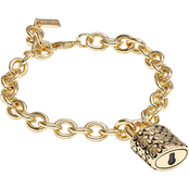 COACH Goldtone Quilted Padlock Bracelet